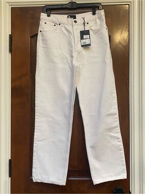 The Kooples Womens White Cotton Straight Leg Denim Jeans in Fr 38 US 6 New